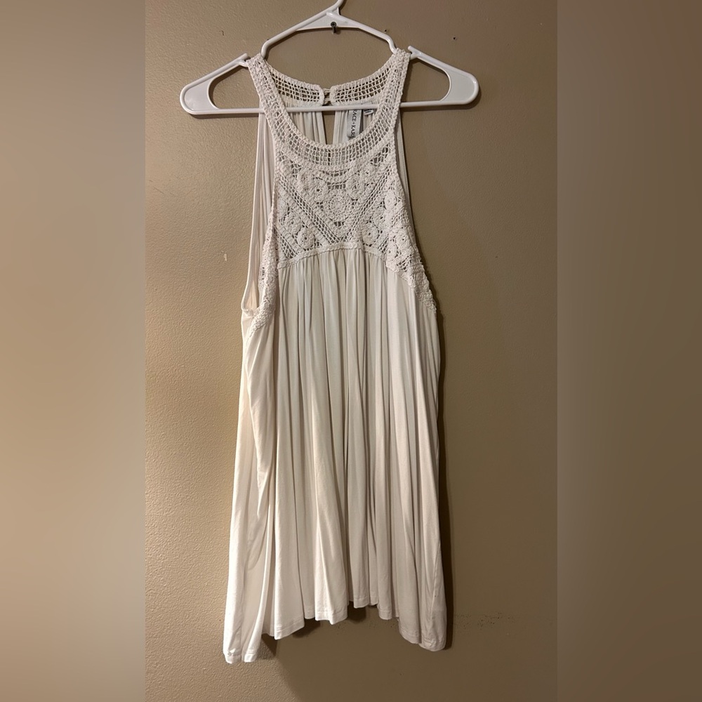 Elegant White Crochet Maxi Tank Top